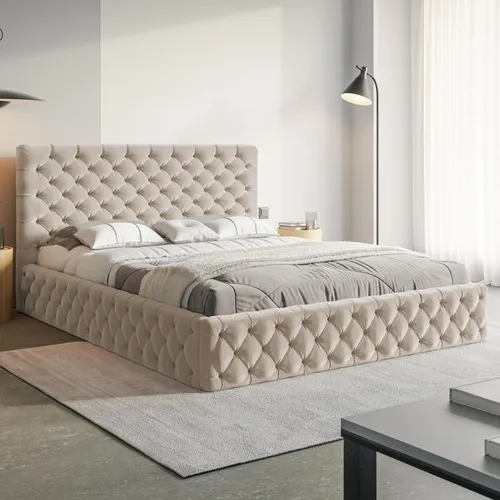 MOTIVENA Dalia Chesterfield Polsterbett 120x200 mit Bettkasten