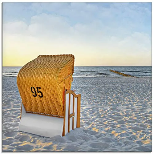 ARTland Glasbild Strandlandschaft 20x20 cm - Poster & Kunstdrucke: Hochwertiges Glasbild mit UV-beständigen Farben, ideal für jede Wand. Direkt zum Aufhängen und Made in Germany.