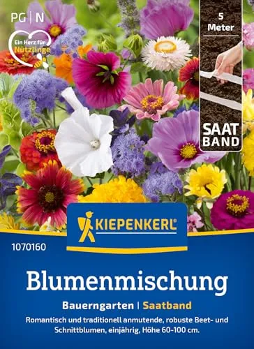 Kiepenkerl Blumensamen-Mischung Bauerngarten 1070160 - romantische und traditionelle Blumensamenmischung für Blumenwiese - Wildblumensamen, Blumenwiese