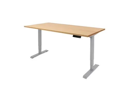 Ergotopia Schreibtisch Desktopia Lite (120 x 80 cm Tischplatte Buche), stufenlos höhenverstellbarer Schreibtisch elektrisch mit Tischplatte