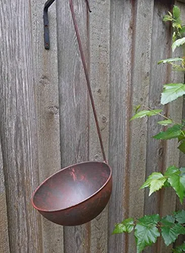 Deko-Impression Breite Vogeltränke Vogelbad Schale z. Hängen Eisen massiv D 20 cm