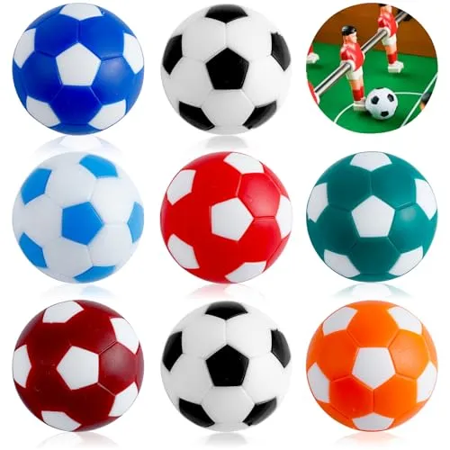 Tczecoo 8 Stück Tischfußball Kickerbälle, 32mm Tischfußball, Mini Tischkicker Bälle, Profi Tischkickerbälle, Tischfußballs Ersatzbälle aus ABS für Erwachsene und Kinder (Bunt)