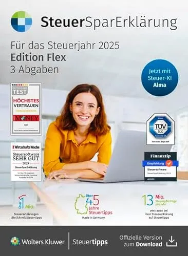 SteuerSparErklärung 2026 Flex (Steuerjahr 2025), (ESD) Download, Windows und Mac