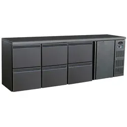 A&S polarny Gastro Barkühler Bar-Kühlschrank schwarz 1 Tür 6 Schubladen 698 l, 2542x513x860 mm 0-10°C