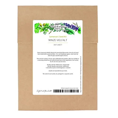 Minze Vielfalt - Samenset mit Pfefferminze, Wasserminze & Bergminze - 3 samenfesten Minzesorten