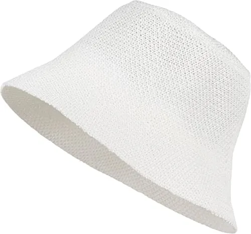 styleBREAKER Damen Papierstroh Sonnenhut | Faltbarer Bucket Hat - Sonnenhut für Damen im Bucket Hat Stil, leicht und faltbar - ideal für Strand und Outdoor. Mit elastischem Schweißband für optimalen Sitz und 6 cm Krempe für besten Sonnenschutz.