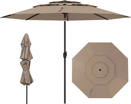 COSTWAY Sonnenschirm 300 cm – Windfest und verstellbar