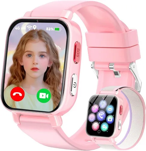 OKYUK Kinder Smartwatch 4G GPS Tracker mit Kamera und SOS-Funktion - Innovative Kinder Smartwatch mit 4G, GPS Tracker und Kamera. Ideal für Sicherheit und Kommunikation, leicht und kinderfreundlich gestaltet.
