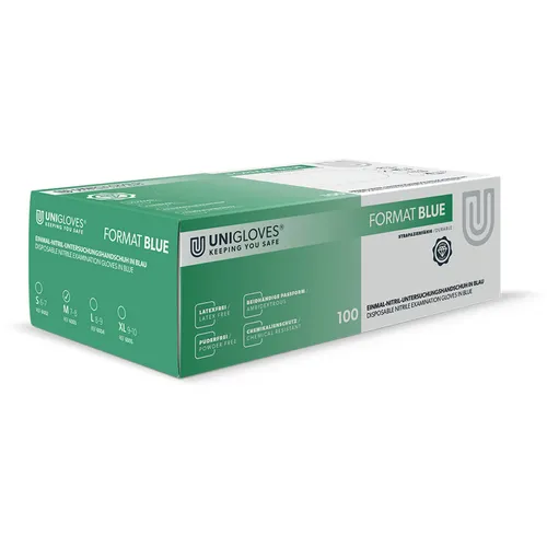 Unigloves Format BLUE Handschuhe Nitril blau: Gr. M / 6003