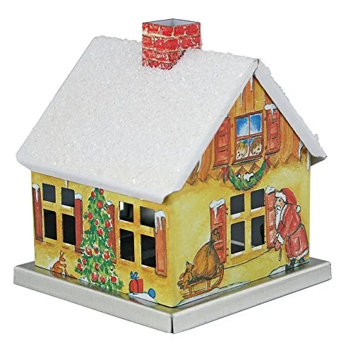 KNOX Räucherhaus aus Metall - Haus mit Weihnachtsmann - für Räucherkerzen der Größe M
