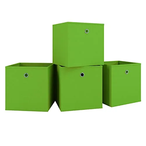VCM 4er Set Faltbox | Klappbox Stoff Kiste | Faltschachtel | Maße ca. H. 28 x B. 27 x T. 27 cm | Regalbox - Boxas