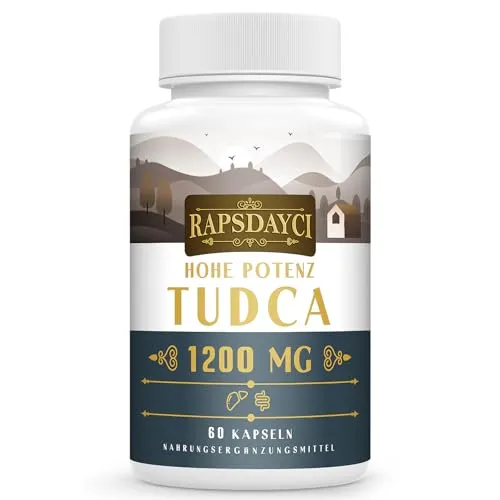 Rapsdayci TUDCA 1200 mg - Hochpotentes Nahrungsergänzungsmittel - Multivitaminpräparate & Mineralien - Fortschrittliche TUDCA-Kapseln mit 1200 mg pro Portion, gentechnikfrei und glutenfrei für optimale Gesundheit.