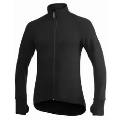 Woolpower 400 Full-Zip Jacket Black Größe XXL - Funktionsjacke mit durchgehendem Front-RV, hohem Kragen und elastischen Ärmelbündchen für perfekten Sitz, ideal für sportliche Aktivitäten und kalte Tage.