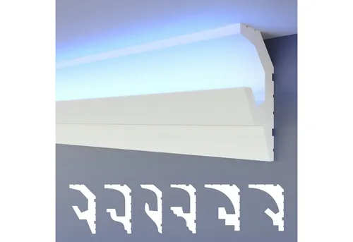 HEXIMO Eckprofil HLED 19 - 2in1 LED Stuckleisten für indirekte Beleuchtung - Eckprofile für stilvolle Raumgestaltung mit indirekter Beleuchtung. Hochwertige Styroporleisten, leicht zu installieren und feuchtigkeitsbeständig - ideal für Wohn- und Geschäftsräume.