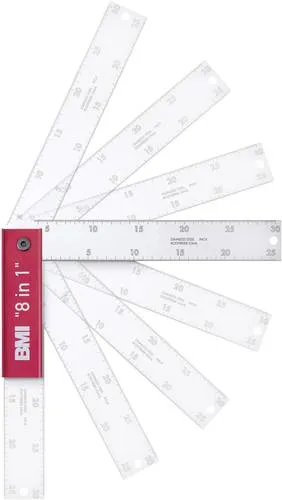 BMI Gehrungswinkel 716200137 - 200 x 80 mm, 157.5 ° - Winkelmesser aus Stahl mit 8 festen Einrastungen für präzise Messungen, ideal für Handwerker und DIY-Projekte.