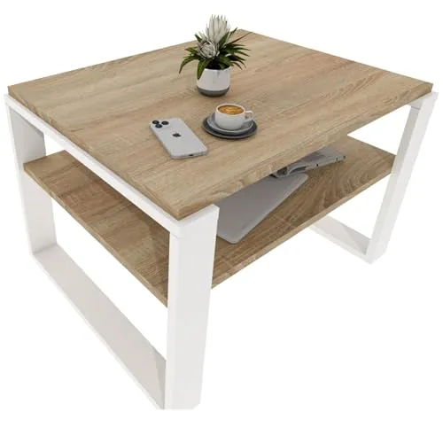 CraftPAK Kaja 63 Wohnzimmer Tisch - Beistelltisch aus hochwertigem Holzwerkstoff, kratzresistent und ideal für modernes Wohndesign mit zusätzlicher Ablagefläche.