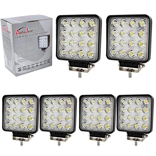 48W LED Arbeitsscheinwerfer Zusatzscheinwerfer 4560 Lumen Flutlicht Reflektor worklight Scheinwerfer Arbeitslicht 4inch 40mm Dicke für Traktor Bagger offroad SUV ATV UTE UTV 12V 24V (6)