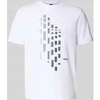 BOSS Green Relaxed Fit T-Shirt aus Baumwoll-Mix Modell 'TEE' in Weiss, Größe L
