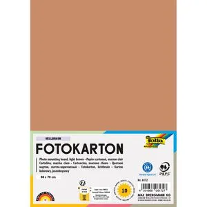 Folia Fotokarton 6172, 50 x 70 cm, hellbraun, 300g/m², 10 Blatt