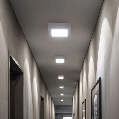 LED Deckenleuchte 6er Set - quadratische Flurlampe für jeden Wohnraum - Lampen: Elegantes LED Panel mit 660 Lumen, ideal für Flur und Treppenhaus. Modernes Design und energieeffizient mit fest verbautem Leuchtmittel.