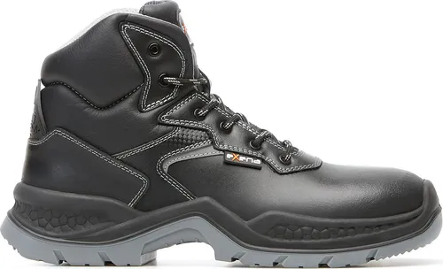 Exena Orione Sicherheits-Stiefel S3 SRC – Schwarz, Größe 46 - Vollnarbiges Rindsleder, wasserabweisend, mit atmungsaktivem Futter. Flexibler Durchtrittschutz und rutschfeste PU-Sohle bieten optimalen Komfort und Sicherheit im Beruf.