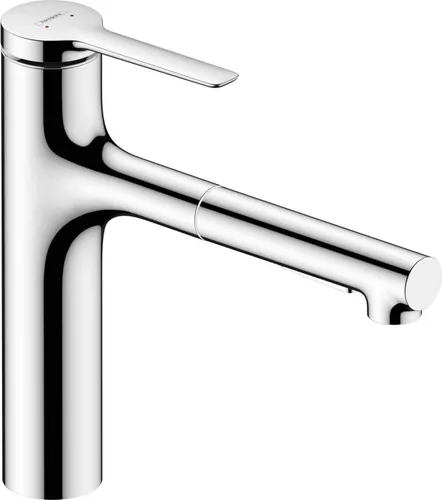 hansgrohe Zesis M33 - Ausziehbare Küchenarmatur mit Metallbrause - Moderne Armatur mit 2 Strahlarten und schwenkbarem Auslauf für mehr Komfort in der Küche. Ergonomisches Design und hochwertige Metallausziehbrause sorgen für eine einfache Handhabung.