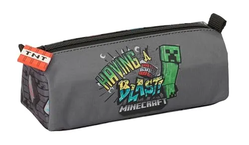 Minecraft Graffiti Federmäppchen mit Reißverschluss und Fach, Federmäppchen für Kinder, ideal für Kinder im Schulalter, bequem und vielseitig, Qualität und Widerstandsfähigkeit, 21 x 7 x 8 cm