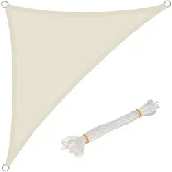 Woltu Sonnensegel, Sonnensegel Polyester Windschutz creme 500 cm x 700 cm x 700 cm