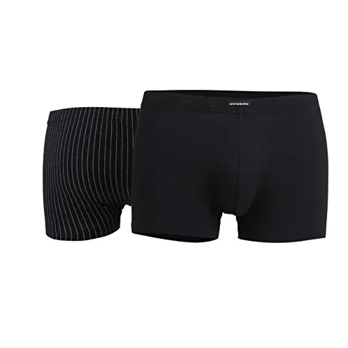 Götzburg Herren Boxershorts Pants | 2 Stück | 740520 (DE/NL/SE/PL, Alphanumerisch, M, Regular, Regular, Schwarz (Black 799))