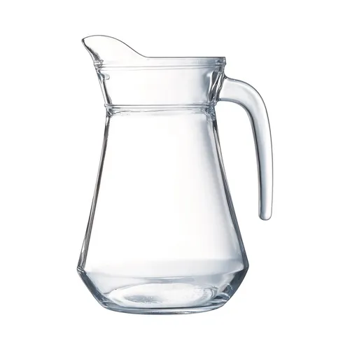 Glaskrug Wasserkrug 1,3 L - Transparente Glaskanne mit Henkel - Hochwertiger Glas Wasserkrug mit 1,3 L Fassungsvermögen, spülmaschinenfest und ideal für jede Tischdekoration.