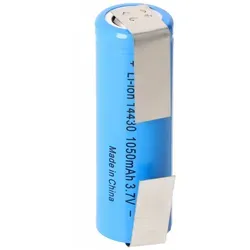 AccuCell Li-ion Akku 14430 mit Lötfahnen U-Form 1050mAh 3,6V - 3,7V Lithium-Ionen-Zelle ohne Schutzelektronik