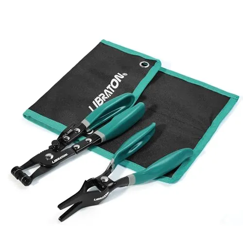 LIBRATON 2 Stk Schlauchklemmen Zangen Set, mit Schlauchklemmenzange, Schlauchentfernerzange, Aufbewahrungstasche, Schlauchklemmenwerkzeug zum Entfernen und Installieren von Heizöl-Wasserrohren