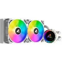 Sharkoon S80 RGB - AIO Wasserkühlung weiß, 240mm Radiator mit RGB-PWM-Lüftern und optimaler Wärmeableitung