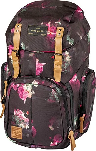 Nitro Rucksack WEEKENDER - Stylischer 42L Freizeitrucksack mit gepolstertem Laptopfach bis 17 Zoll und vielen Fächern in Black Rose
