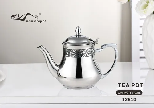 Orientalische Teekanne Caykanne Berrad Sahara 0,8 L Edelstahl Induktion geeignet