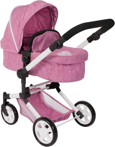 Bayer Chic 2000 Puppen Kombi-Puppenwagen LINUS Jeans pink
