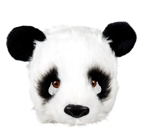 Halbmaske Panda Plüsch Maske - Fasching & Karneval - Witzige Plüschmaske im Panda-Design für Erwachsene, perfekt für Karneval und Faschingsfeiern.