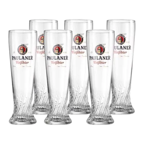 Ritzenhoff & Breker PAULANER Weißbierglas 6er Set - 6er Set Spülmaschinenfeste Weißbiergläser mit 500 ml Kapazität, ideal für gesellige Abende und Bierliebhaber.