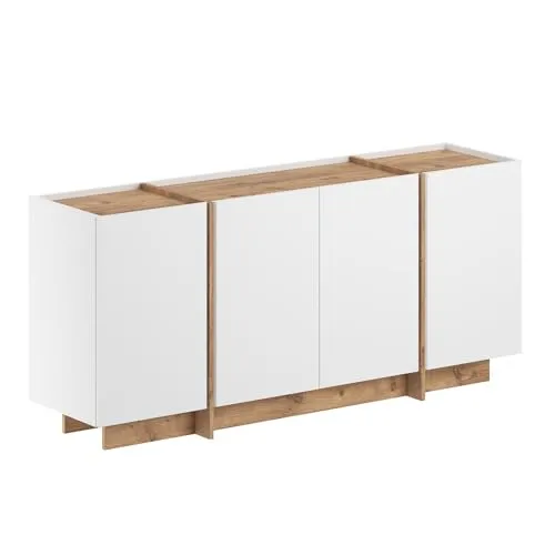 Dorma Wohnzimmerschrank mit 4 Türen und Soft-Close - Weiß - Eleganter Wohnzimmerschrank mit klaren Linien und viel Stauraum. Die Soft-Close-Funktion sorgt für sanftes Schließen der Türen. Ideal zur stilvollen Wandgestaltung und praktischen Organisation im Alltag.