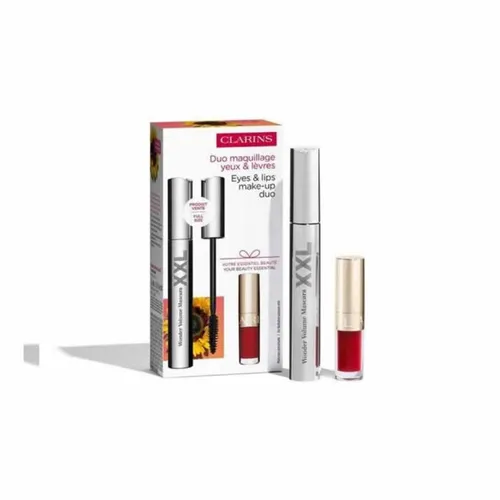 CLARINS Eyes & Lips Make-up Duo Set - Mascaras & Lippenpflege-Set mit XXL Mascara für intensives Volumen und Mini Lip Comfort Oil für glänzende, volle Lippen. Perfekt für einen strahlenden Look!