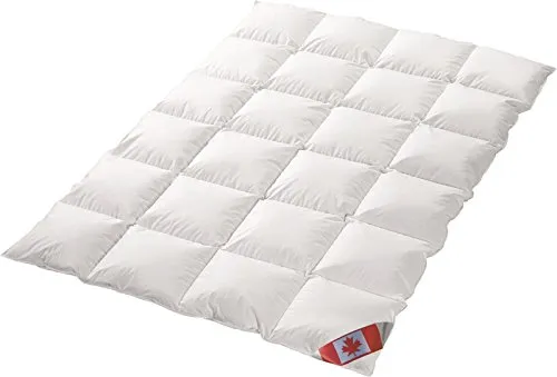 Canada Dreams Luxus Light Daunendecke 200x200 cm - Luxus Bettdecke aus 90% Daunen, ideal für Allergiker. Pflegeleicht, waschbar bis 60°C und mit Traumland-Zertifikat. Inklusive praktischer Aufbewahrungstasche.