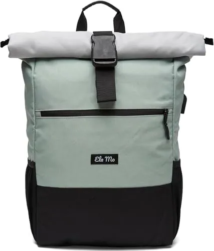Ela Mo Damen Rucksack Rolltop Mintgrey 15