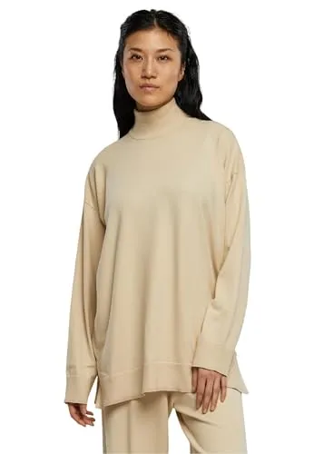 Urban Classics Damen TB6142 Knitted Eco Viscose Sweater - Eleganter Sweatshirt aus umweltfreundlicher Viskose, mit überschnittenen Schultern und seitlichen Schlitzen für optimalen Tragekomfort.