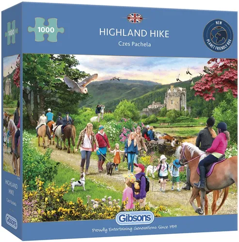 GIBSONS Puzzle Reise in die schottischen Highlands 1000 Teile - Klassisches Puzzle mit 1000 Teilen, zeigt das ikonische Eilean Donan Castle in einer atemberaubenden Landschaft der schottischen Highlands - ideal für Familienausflüge und entspannende Stunden.