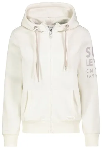 Sublevel Sweatjacke Hoodie Sweater Kapuzenpullover Übergangsjacke Frühlings, Farbe:Weiß, Größe:S (36)