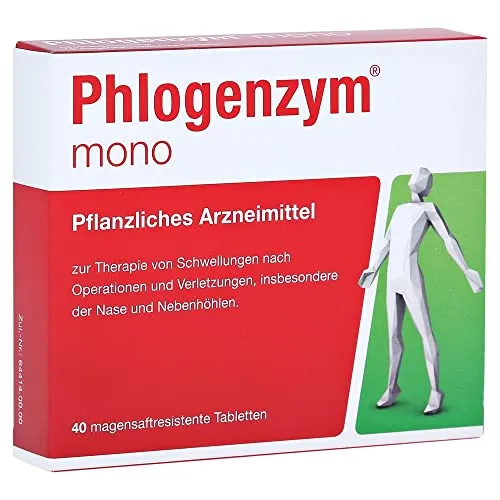 Phlogenzym Mono 40 ST - Pflanzliches Arzneimittel zur Linderung akuter Schwellungen nach Operationen, enthält Bromelain für schnelle Wirkung. Ideal bei Beschwerden der Nase und Nebenhöhlen.