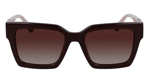 Karl Lagerfeld KL6057S Damen-Sonnenbrille - Sonnenbrillen für Damen, auffälliges rotes Design mit eckigem Vollrand und hochwertigem Kunststoff-Gestell, ideal für einen stylishen Auftritt im Sommer.