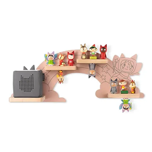 tonies Regal Hinter dem Regenbogen - Kinderzimmerregal für bis zu 25 Tonies, mit cleverem Design für sichere Aufbewahrung und einfacher Montage, ideal für kleine Feenliebhaber.