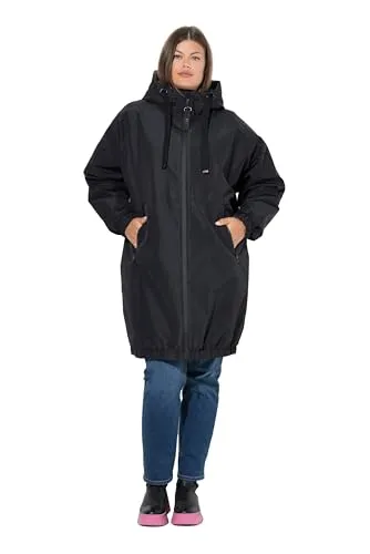 Laurasøn Wendemantel XXL – Modischer Funktionsmantel mit Kapuze in Schwarz - Stylischer und praktischer Wendemantel für die kalte Jahreszeit, oversized geschnitten und ideal für vielfältige Looks. Pflegeleicht und komfortabel für den täglichen Gebrauch.