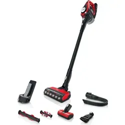 Bosch 8 Serie BBS8214PET Kabelloser Staubsauger - Beutelloser Staubsauger in Schwarz/Rot mit 65 Minuten Laufzeit, ideal für die Reinigung von Böden, Teppichen und Polstern. Perfekt für ein schnelles und flexibles Reinigen im ganzen Haus.